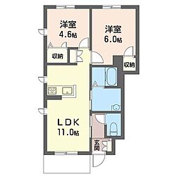 ヴィラ・ローズ2 2LDKの間取図画像