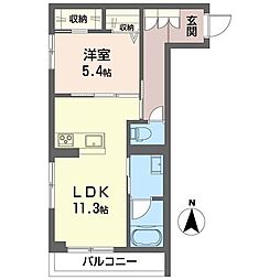 フォレストヴィラ 1LDKの間取図画像