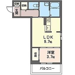 エスポワール 1LDKの間取図画像