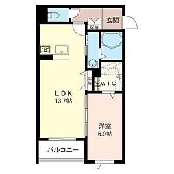 CasaEST 1LDKの間取図画像