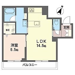 アルエットII 1LDKの間取図画像