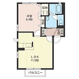 レ・ベント 1LDKの間取図画像