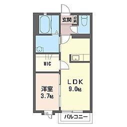ラフィーネコート1 1LDKの間取図画像