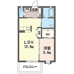 ラフィーネコート2 1LDKの間取図画像
