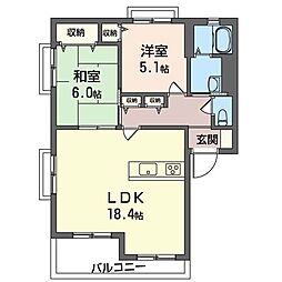 ブリック・パロイ 2LDKの間取図画像