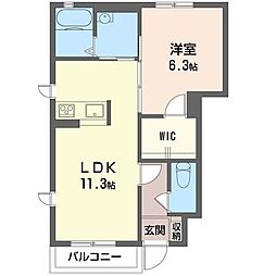 エルブボアB 1LDKの間取図画像