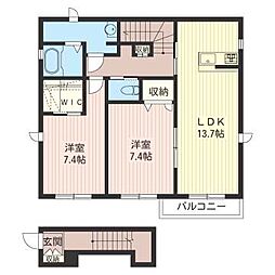 シャルマンイースト 2LDKの間取図画像