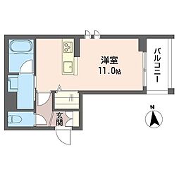ルクス スティラ ワンルームの間取図画像