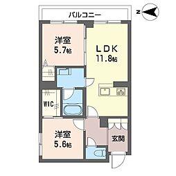 ルアナ錦 2LDKの間取図画像