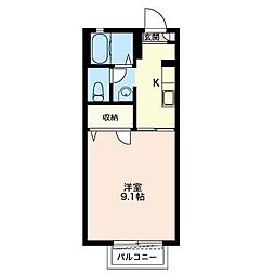 グランシャリオＫＣ 1階1Kの間取り