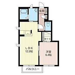 ラグランシューズA 1LDKの間取図画像