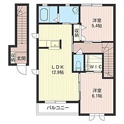 アプリコットトゥルース2 2LDKの間取図画像