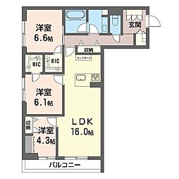 ヴェルコリーナ 3LDKの間取図画像