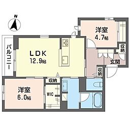 メゾン ド ソラーナ 2LDKの間取図画像