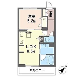 フェリシード 1LDKの間取図画像