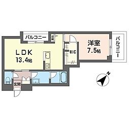 エクレート 1LDKの間取図画像