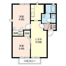 フォーシーズン2 2LDKの間取図画像