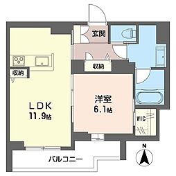 PSレジデンス八島町 1LDKの間取図画像