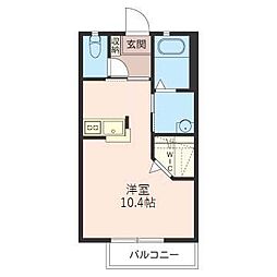 ウィステリアD ワンルームの間取図画像