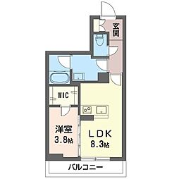 パークビューグランデュオ 1LDKの間取図画像