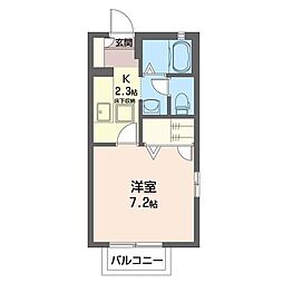 スカイプレイス 1Kの間取図画像