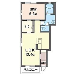 フォンテーヌブローB 1LDKの間取図画像