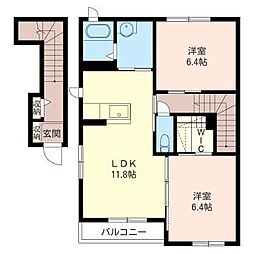 シャーメゾン宮ノ内 2LDKの間取図画像