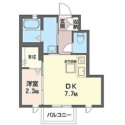 メビュースタウン10 1DKの間取図画像