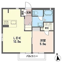 メビュース駅東通り1 1LDKの間取図画像