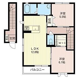 グリーングラスWest 2LDKの間取図画像