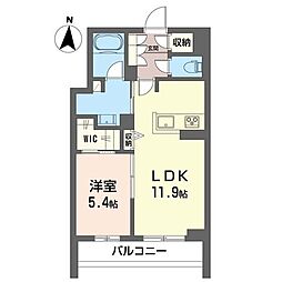 プリムローズ 1LDKの間取図画像