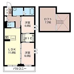 GRANLEGAROEast 2LDKの間取図画像