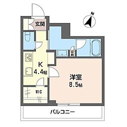 ルーエ与野 1Kの間取図画像