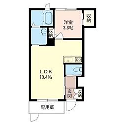 ヴァンヴェール高鼻 1LDKの間取図画像