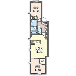 グレイス元町 2LDKの間取図画像