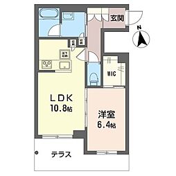 シャーメゾン湘南茅ヶ崎香川 1LDKの間取図画像