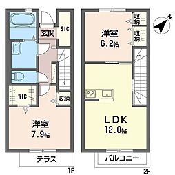 ケリア テラス 2LDKの間取図画像