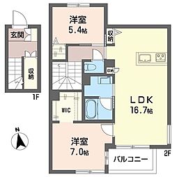 シャローム茅ヶ崎 2LDKの間取図画像