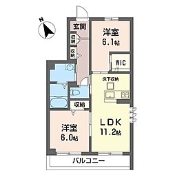 フェリーチェ 2LDKの間取図画像