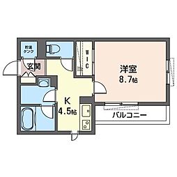 リッツ鶴ヶ峰2 1Kの間取図画像
