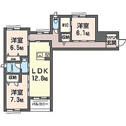 エクセレンテK 3LDKの間取図画像