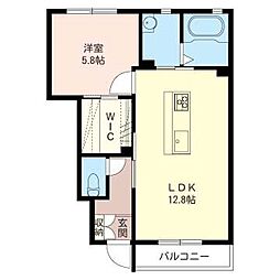 ピュアナ 1LDKの間取図画像