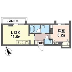 ラホヤ デルソル 1LDKの間取図画像
