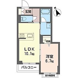 ラホヤ デルソル 1LDKの間取図画像