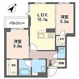 ラフィネII 2LDKの間取図画像