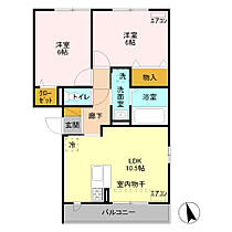 ラフェリア 105 ｜ 群馬県伊勢崎市連取町2081-5（賃貸アパート2LDK・1階・52.54㎡） その2