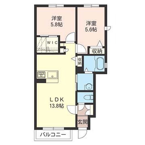 フィナンツェーラ　B  101号室｜群馬県伊勢崎市緑町(賃貸アパート2LDK・1階・55.48㎡)の写真 その2