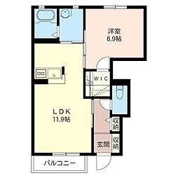 ヴィラ・リーゼB 1LDKの間取図画像