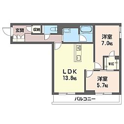 リーフ双葉町 305 3階2LDKの間取り