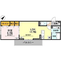 ルミナスプレイス 1LDKの間取図画像